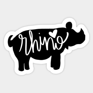 Rhino Love - Silhouette Sticker